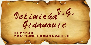 Velimirka Gidanović vizit kartica